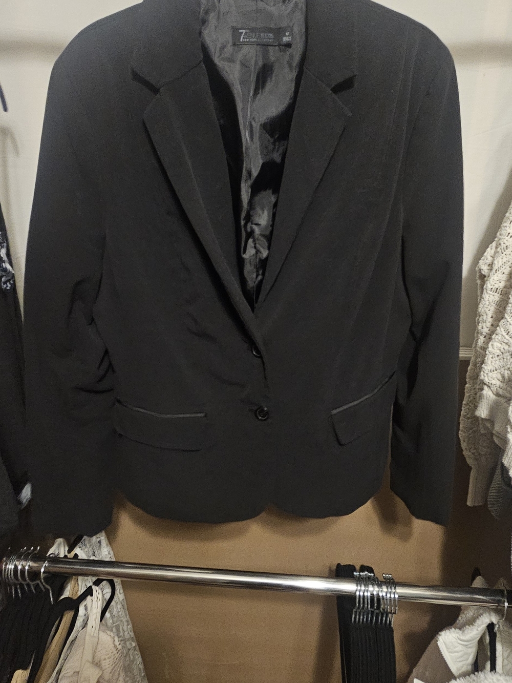 Women's Black Two-Button Tailored Blazer
